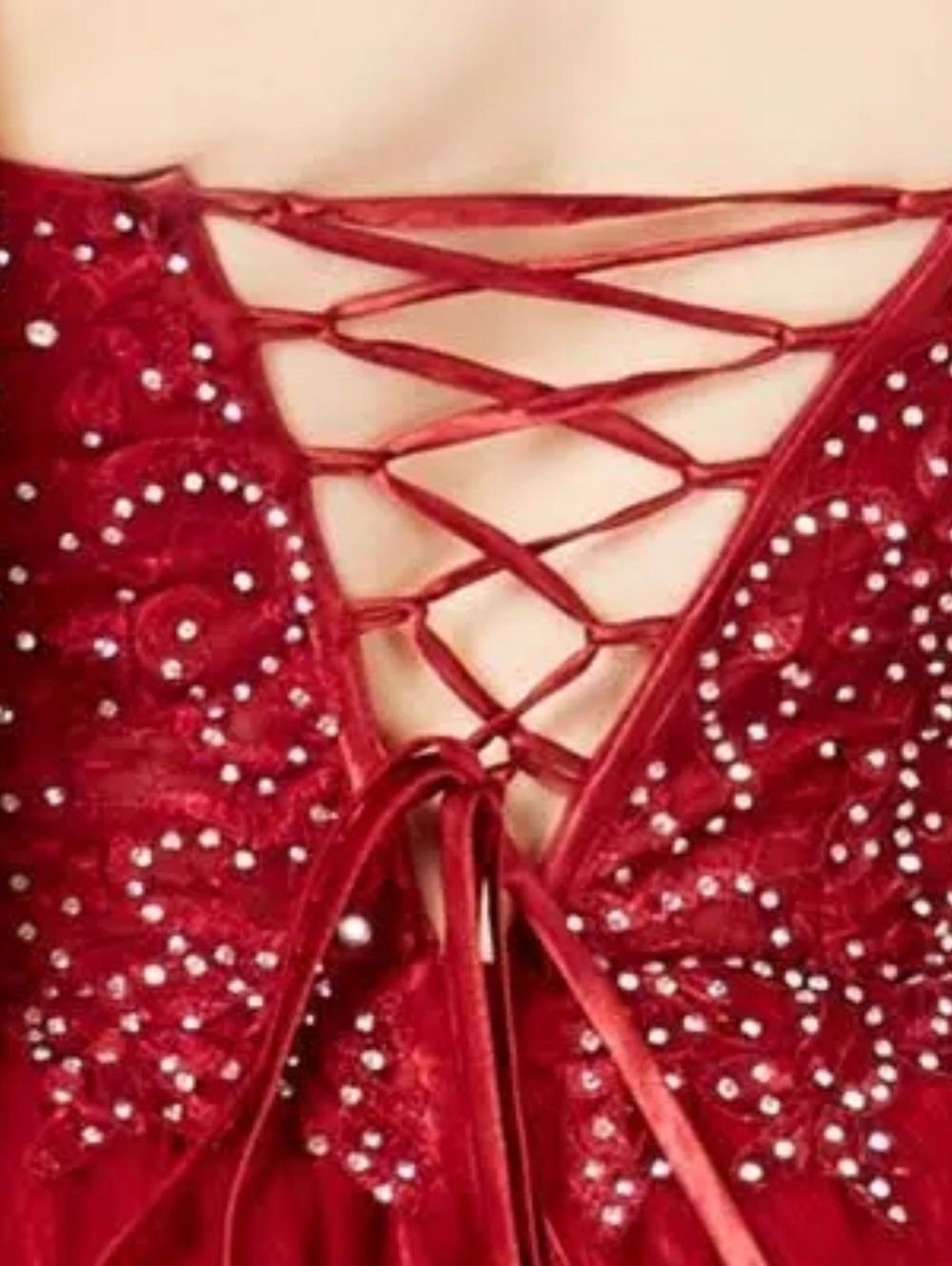 Burgundy Sequin Hearts Juniors' Size Gown - Picture 3 of 9